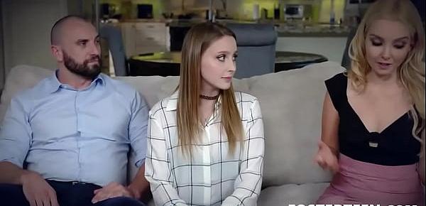 Foster Daughter Laney Grey Ordered to Fuck With Her Daddy By Her Mom Aaliyah Love